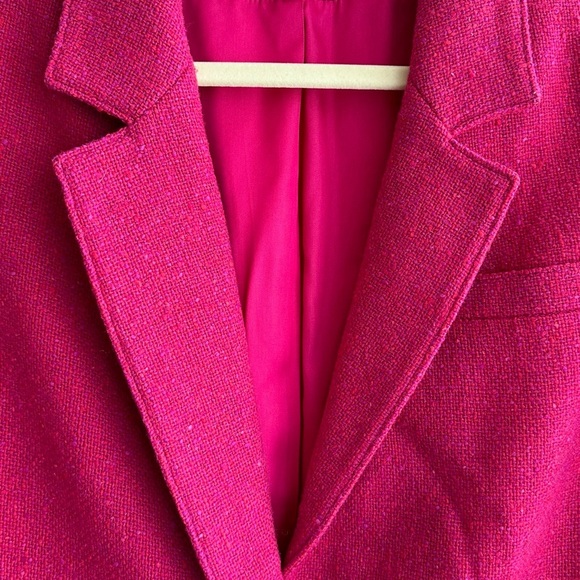 Pendleton Women's Fuchsia Wool Blazer, Bright Pink Jacket, Size Large - Picture 13 of 16